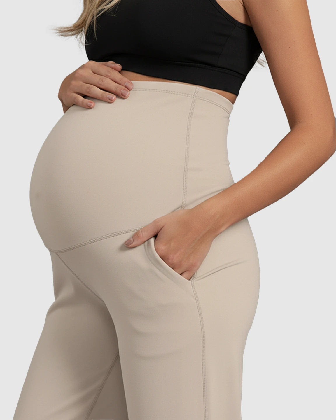 High-Waist Straight-Leg Maternity Pants