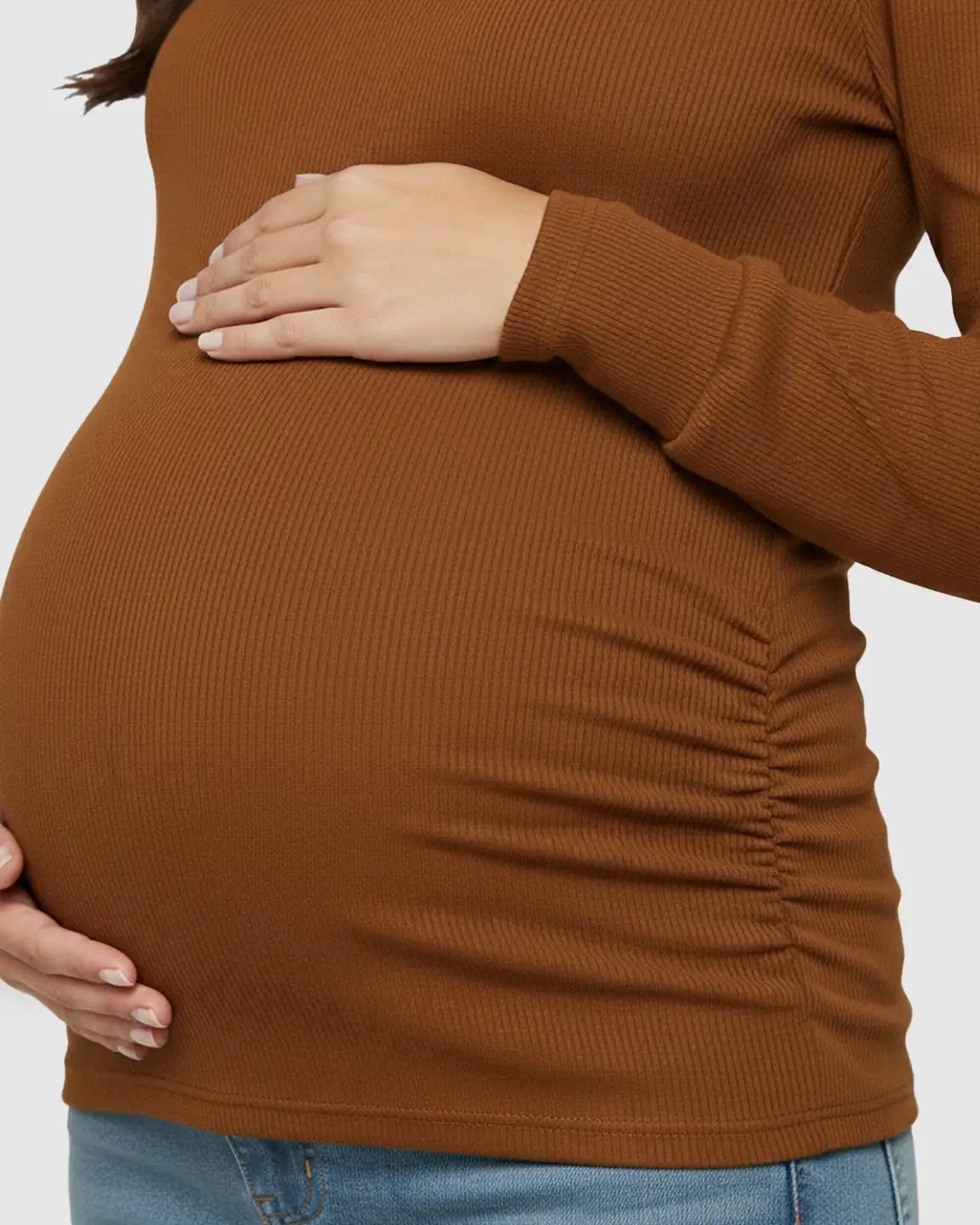 Long-Sleeve Ruched Maternity Top