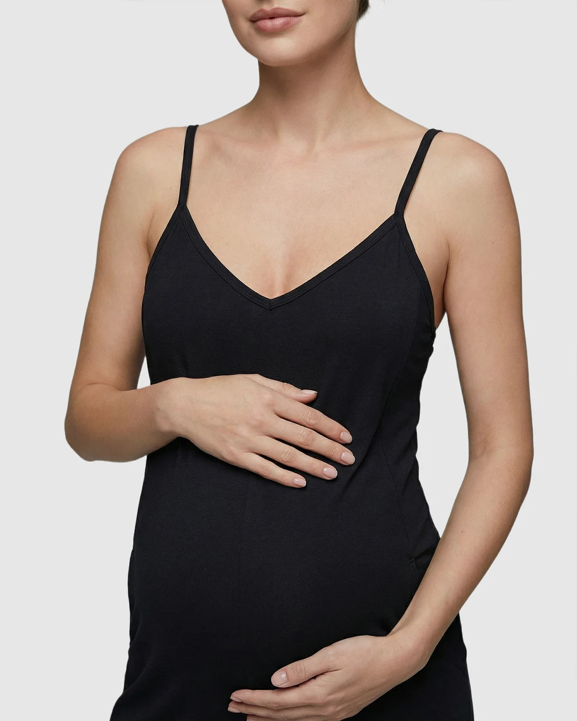 Spaghetti Straps Everyday Maternity Jumpsuit