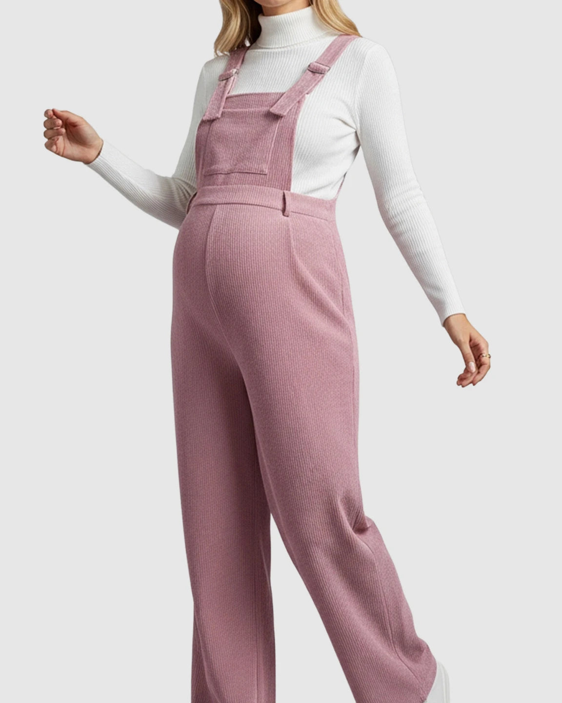 Adjustable Corduroy Maternity Jumpsuit
