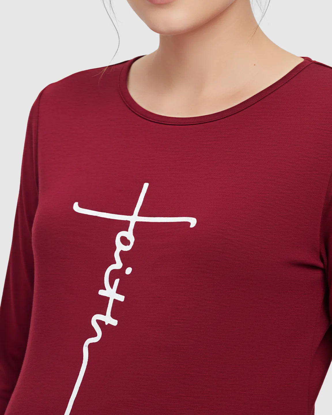 Ruched Side Long-Sleeve Maternity Top