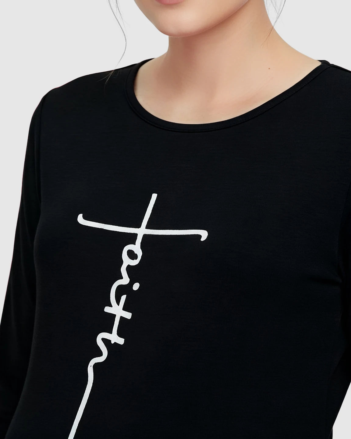 Ruched Side Long-Sleeve Maternity Top