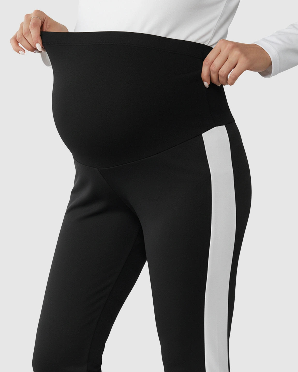 Slitted Side Hem Flared Maternity Pants