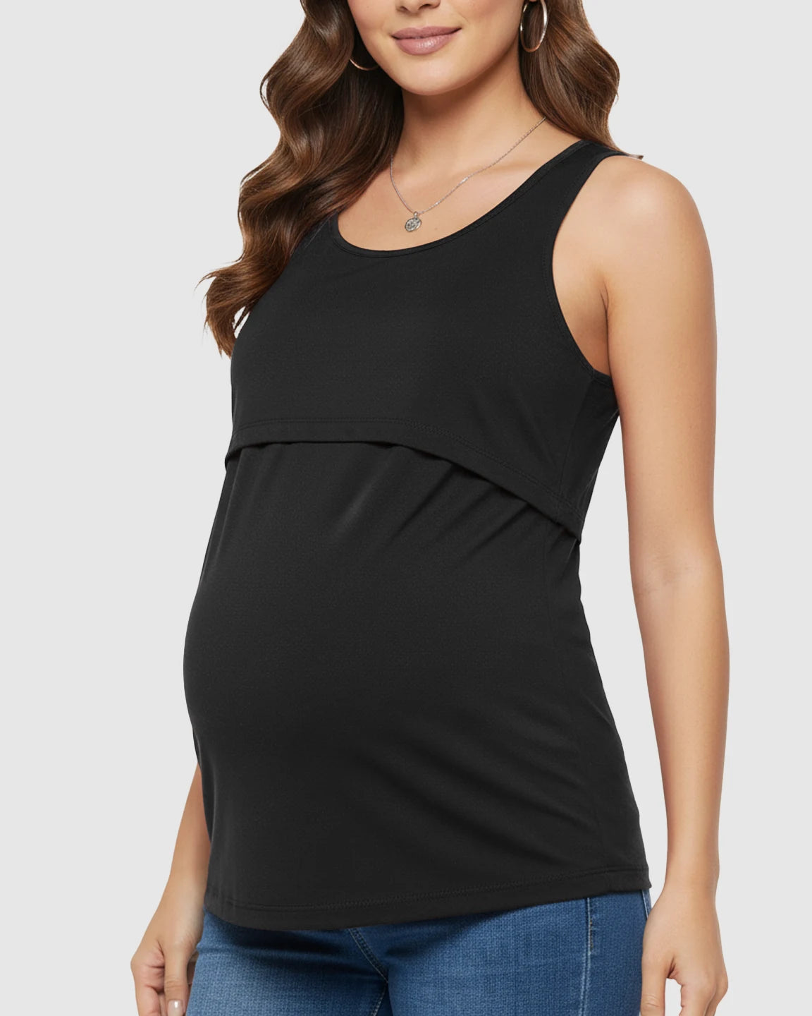 Pull-Up Nursing Access Loose Fit Tank Top