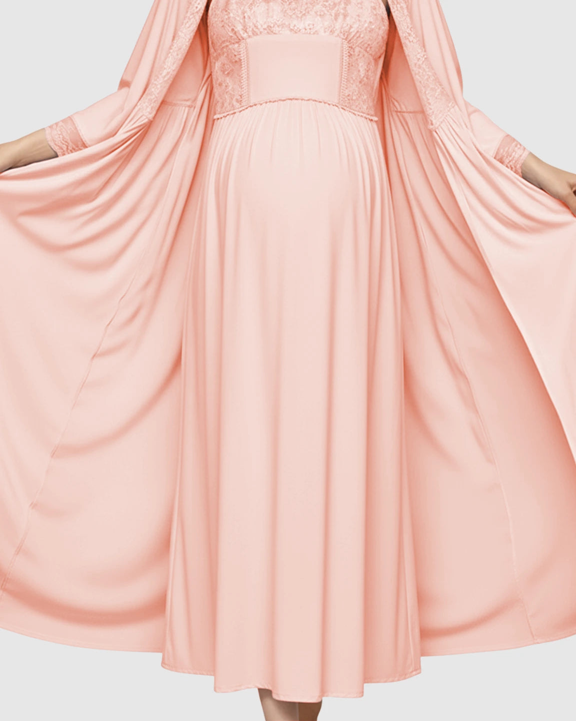 Elegant Lace Loose Fit Maternity Loungewear Set