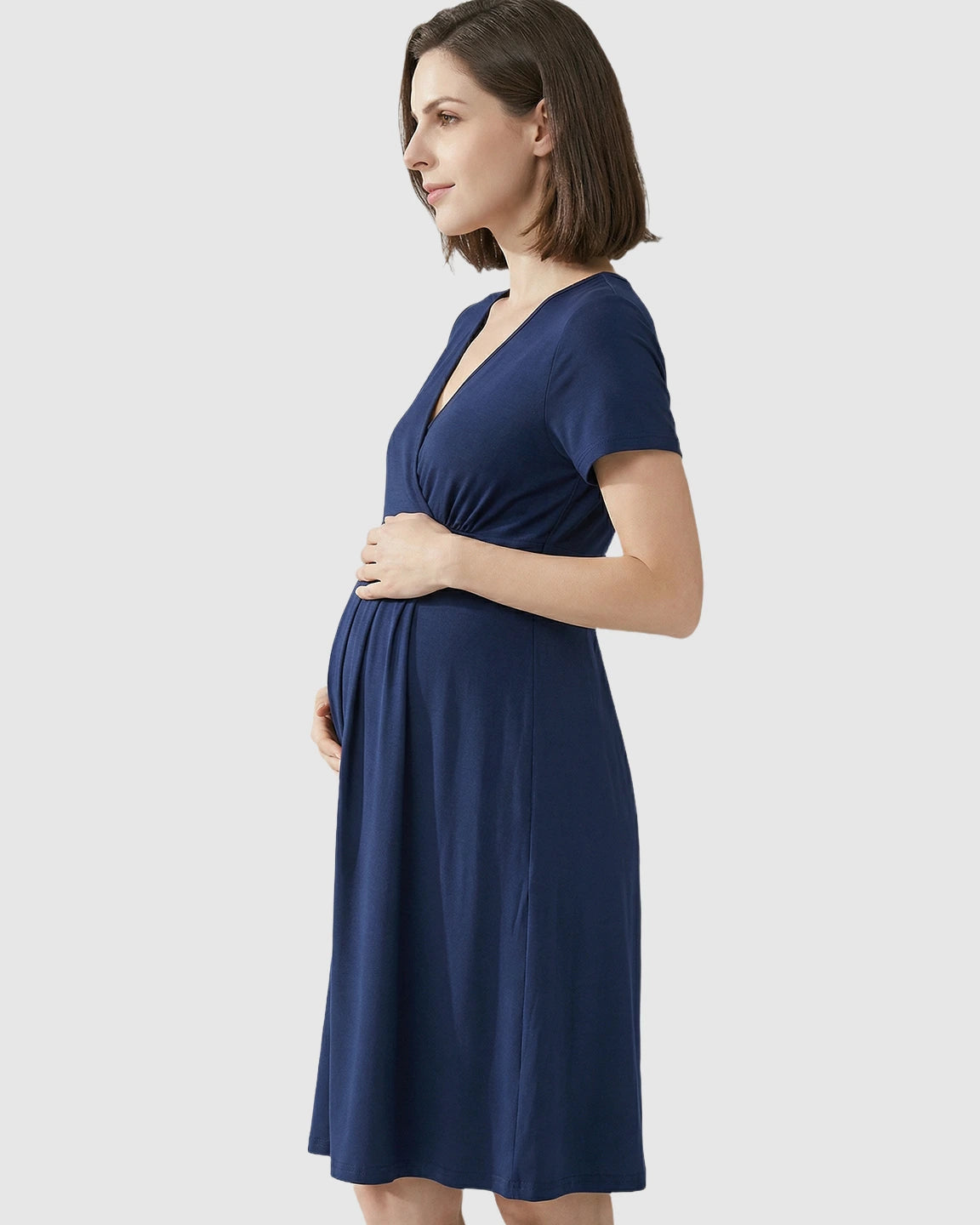 V-Neck A-Line Maternity & Nursing Dress