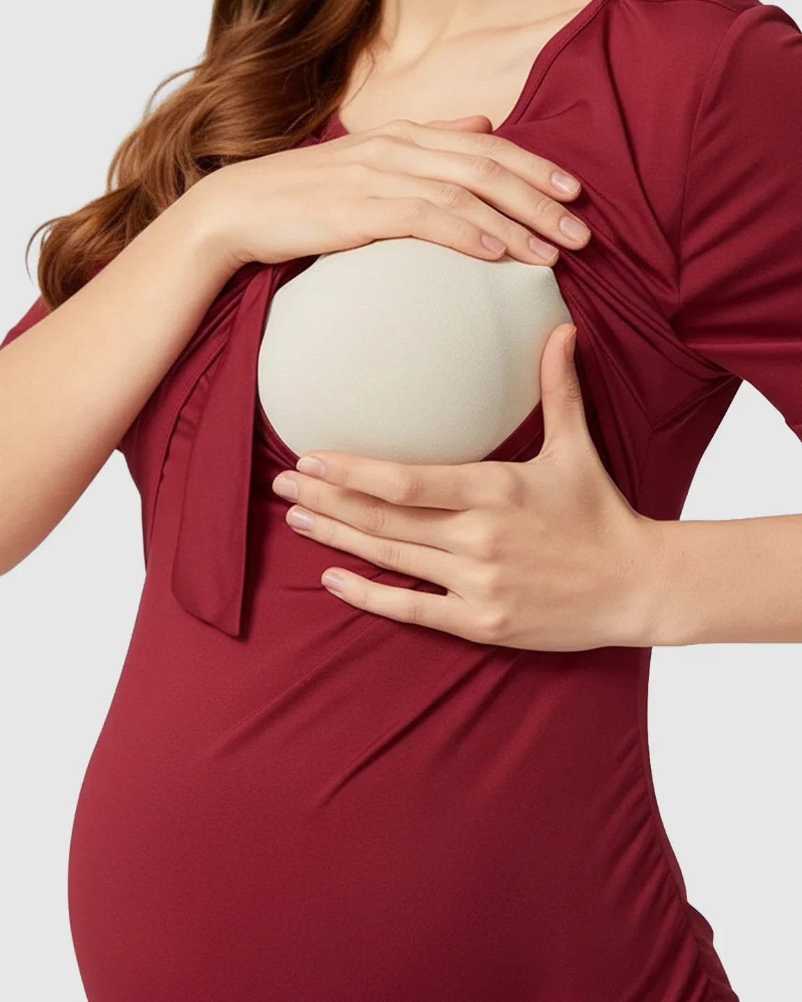 Tie-Front Fitted Bodycon Maternity & Nursing Dress