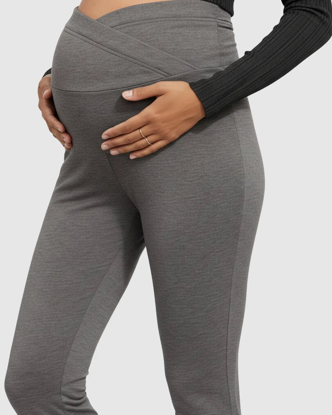 Crossed Waistband Flared Maternity Pants