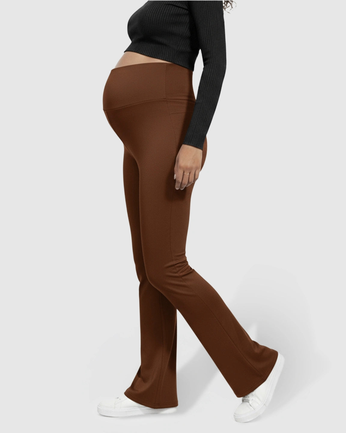 Crossed Waistband Flared Maternity Pants
