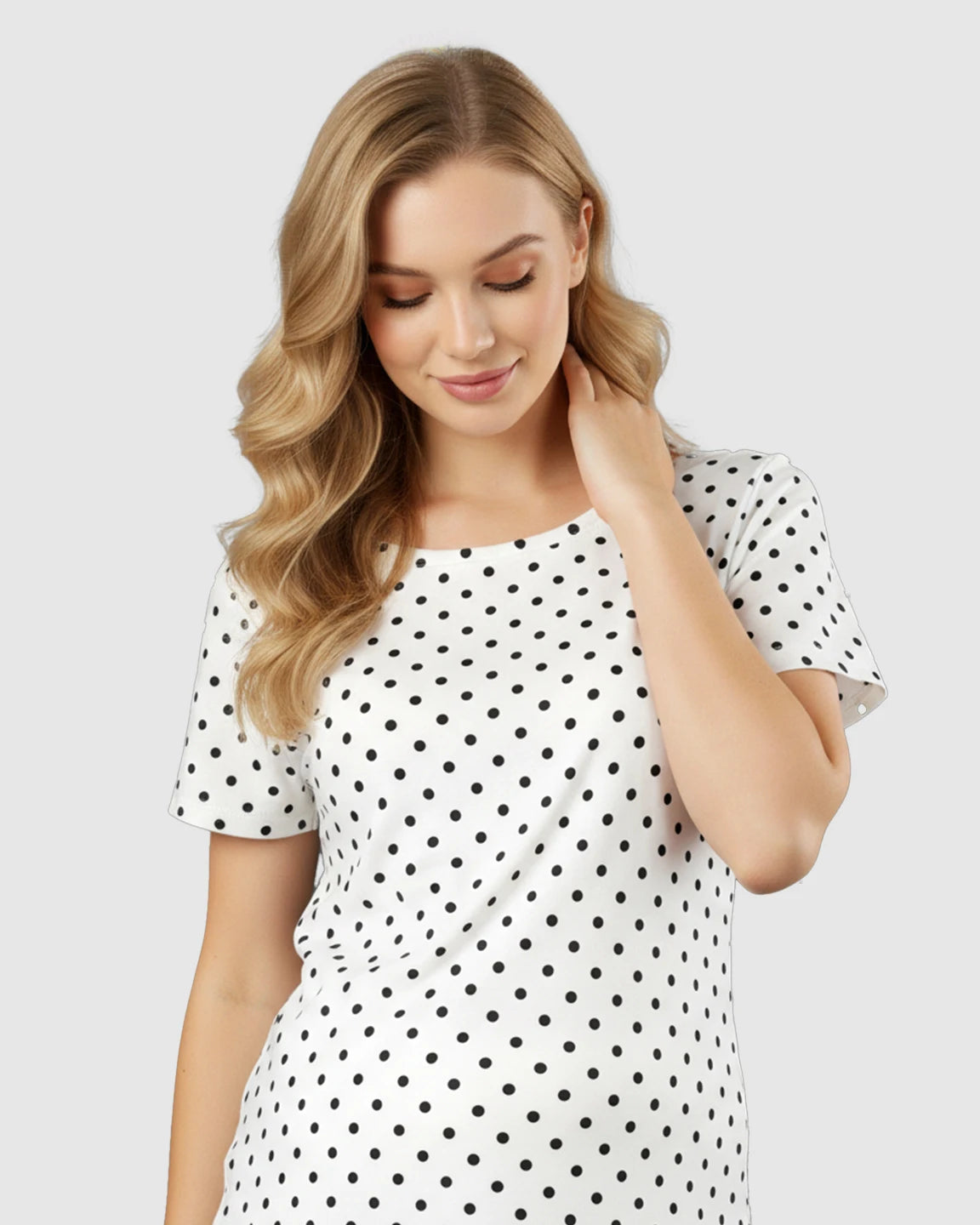 Hidden Nursing Access Polka Dot Maternity Lounge Set