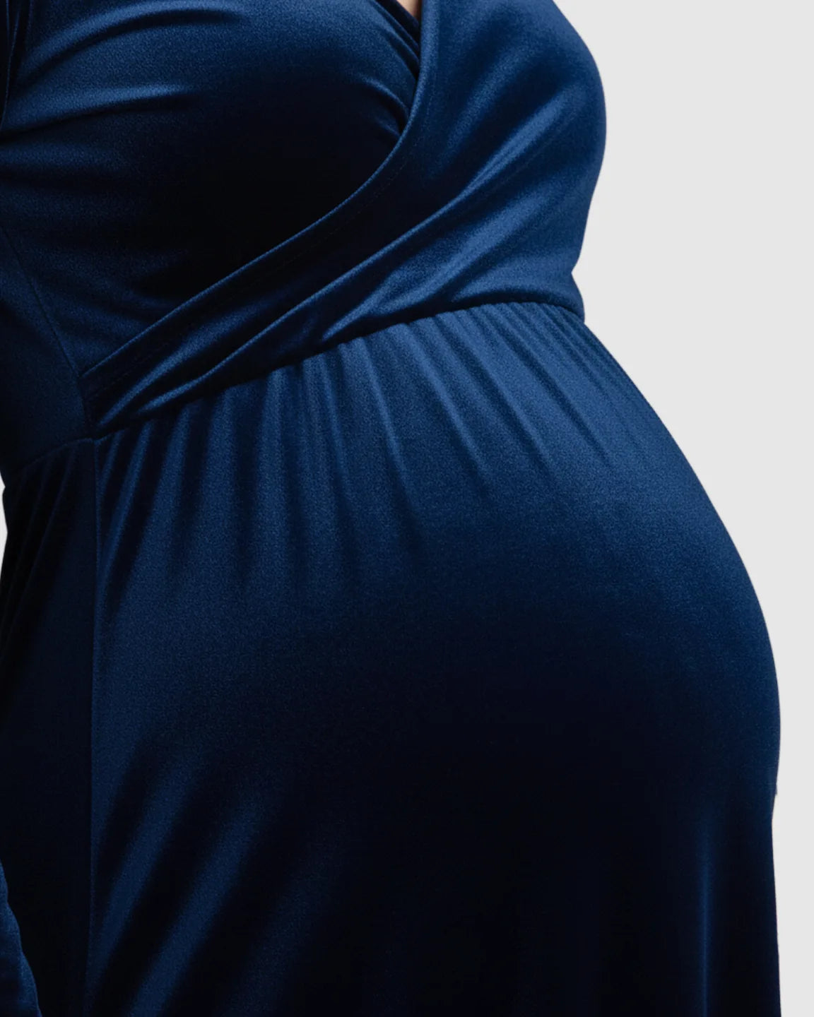 Off-Shoulder Velvet Maternity Gown