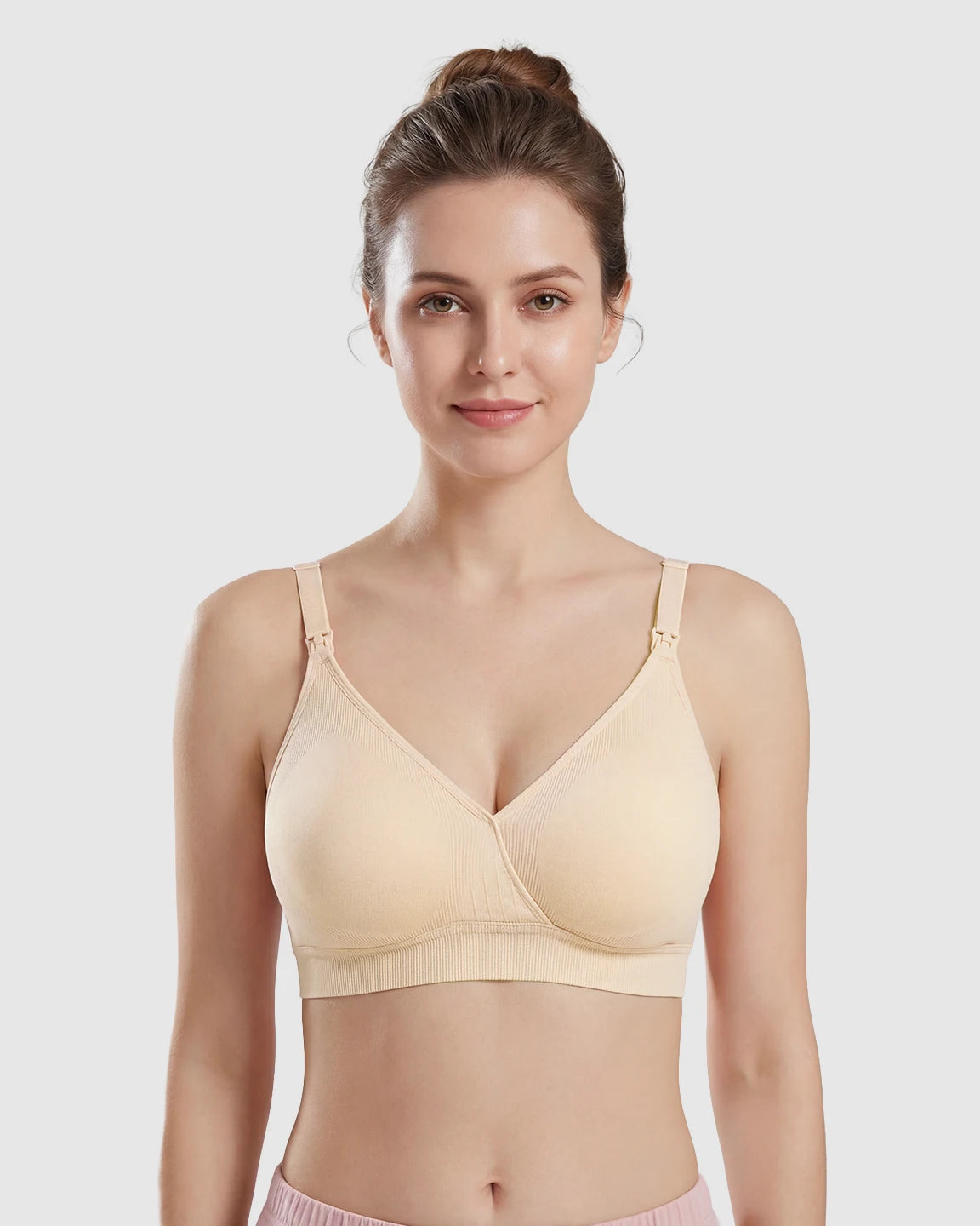Seamless Cross-Front Wireless Nursing Bra