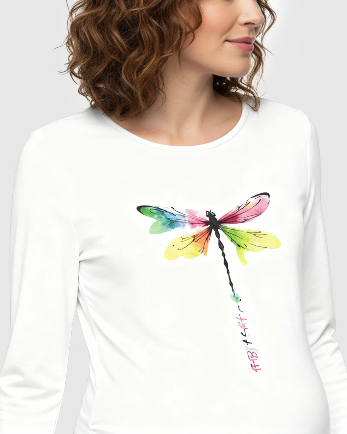 Side Ruched Classic Round Neck Long Sleeve Maternity Top