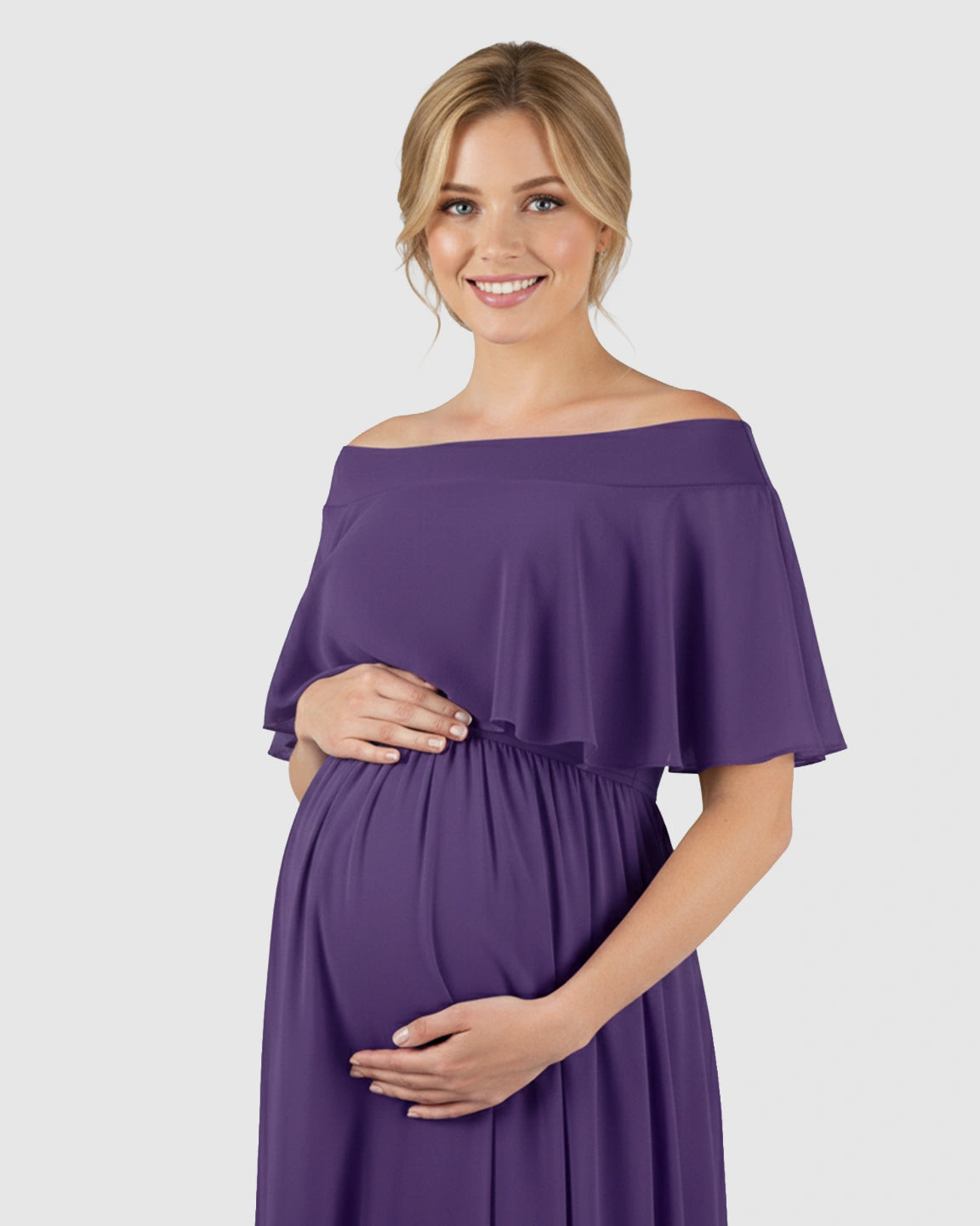 Off Shoulder Bohemian Maternity Photoshoot Dress