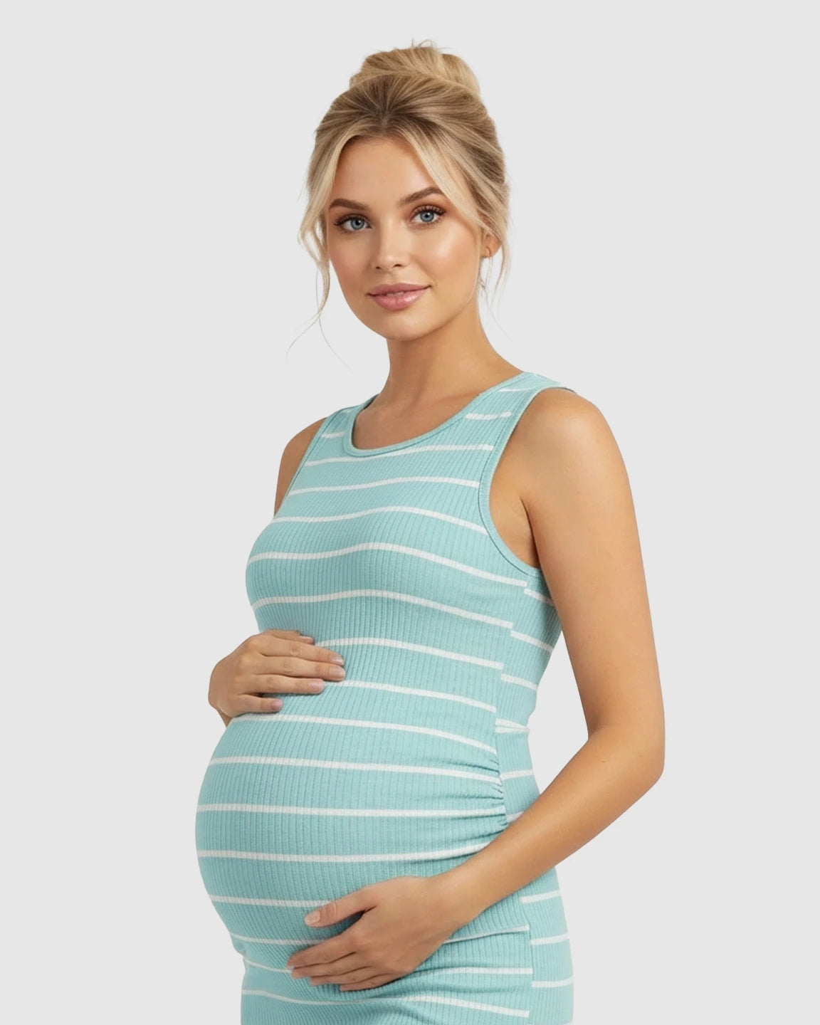 Striped Sleeveless Loose Flowing Maternity Dress