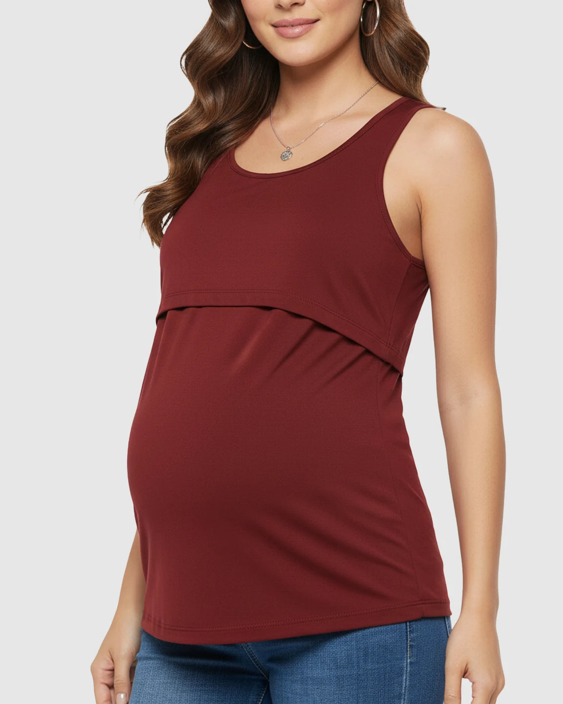 Pull-Up Nursing Access Loose Fit Tank Top