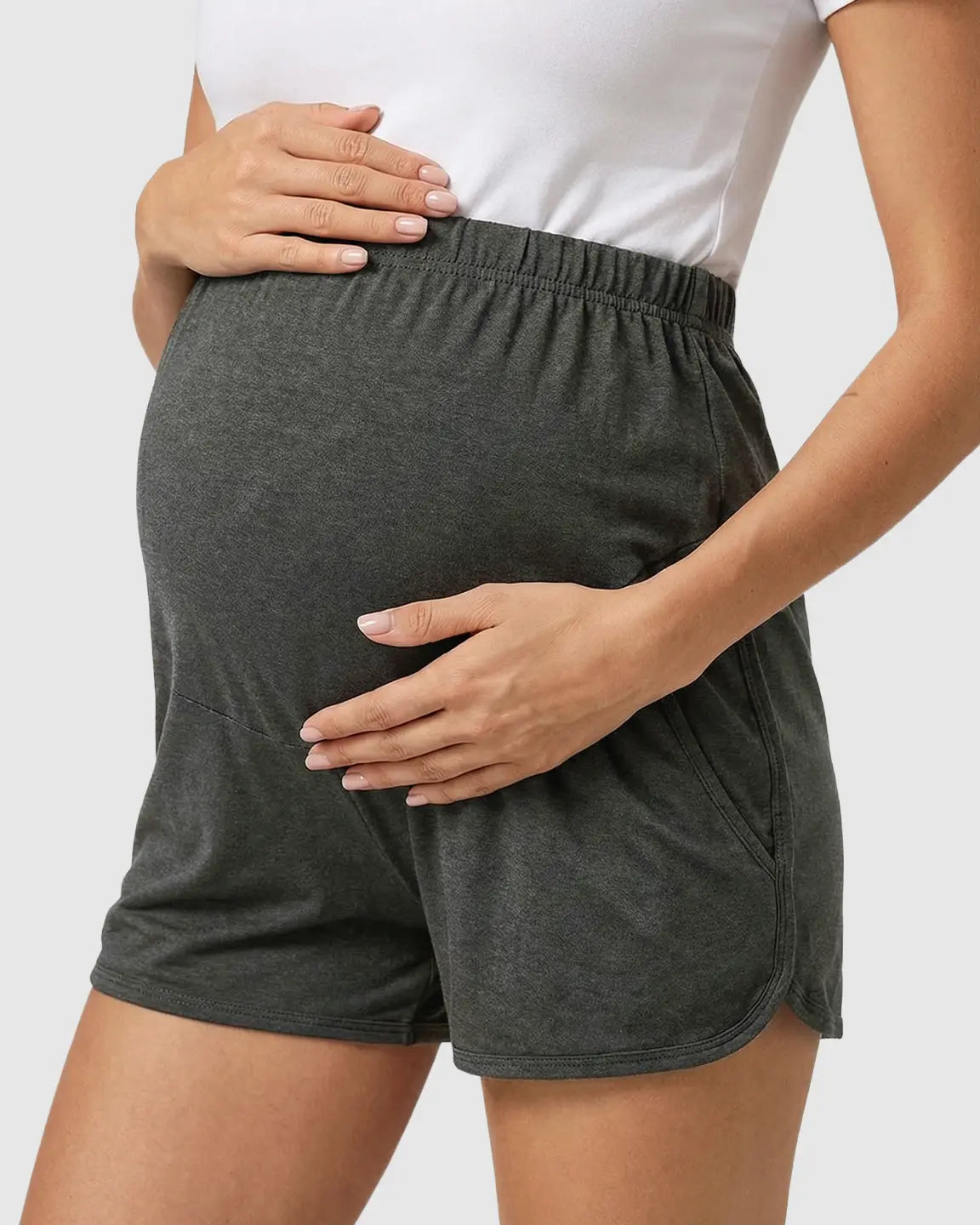 Adjustable Waist Relaxed-Fit Maternity Shorts