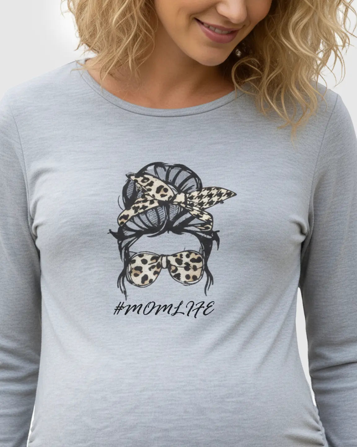 Round-neck Printed Maternity Top