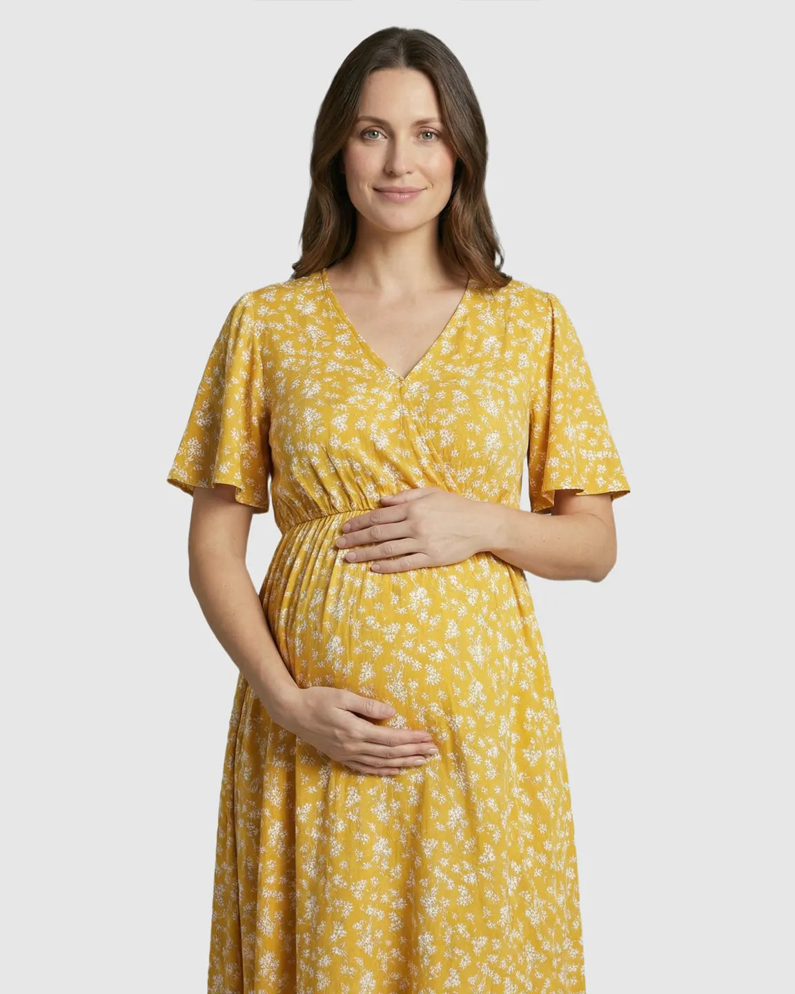 Tencel Fabric Bohemian Maternity Maxi Dress