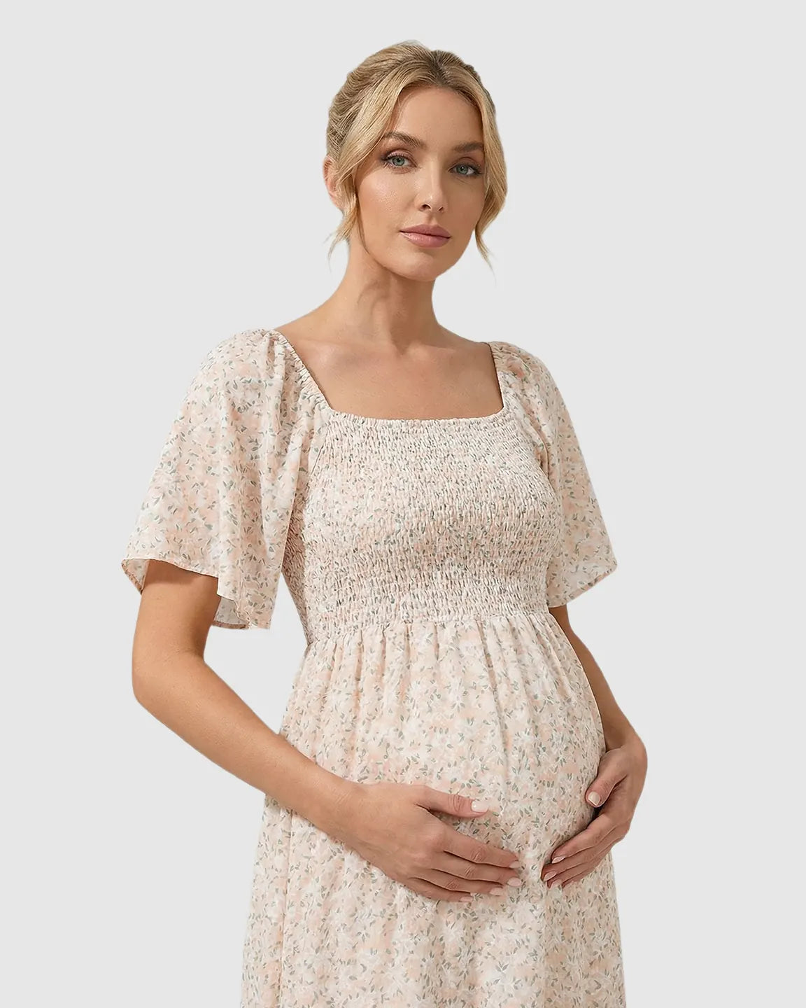 Flutter Sleeve A-Line Maternity Summer Dress