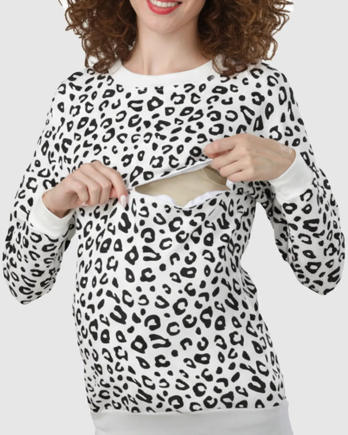 Long-sleeve Printed Maternity & Nursing Sweatshirt