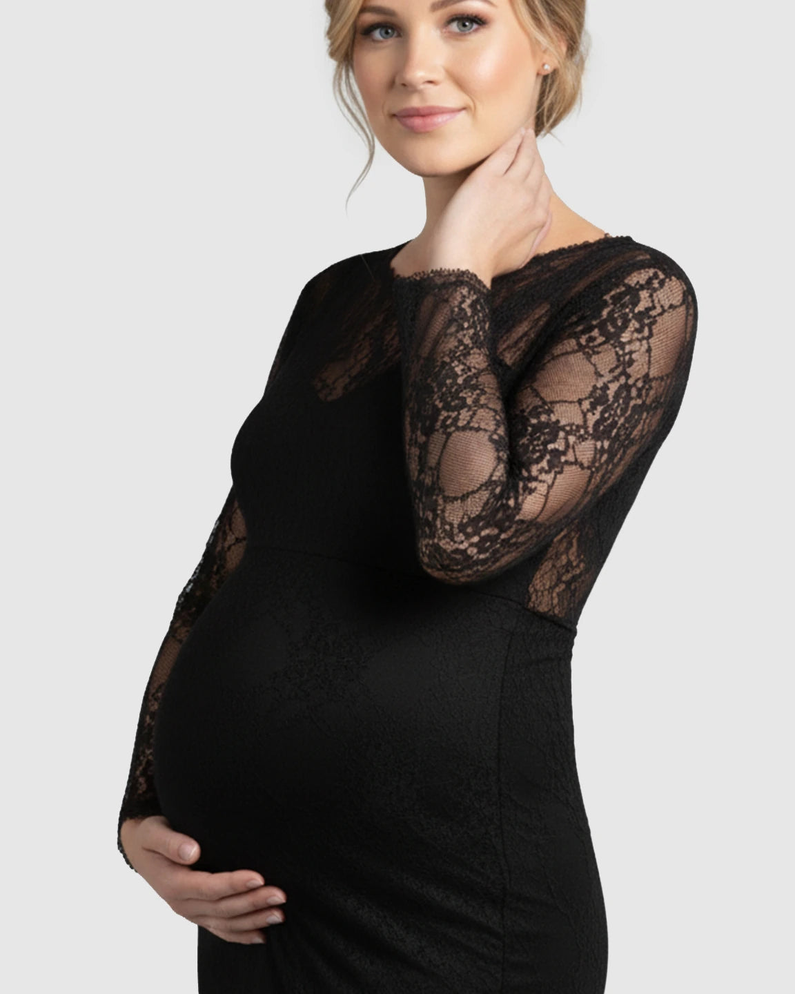 Sheer Lace Trumpet Maternity Photoshoot Gown
