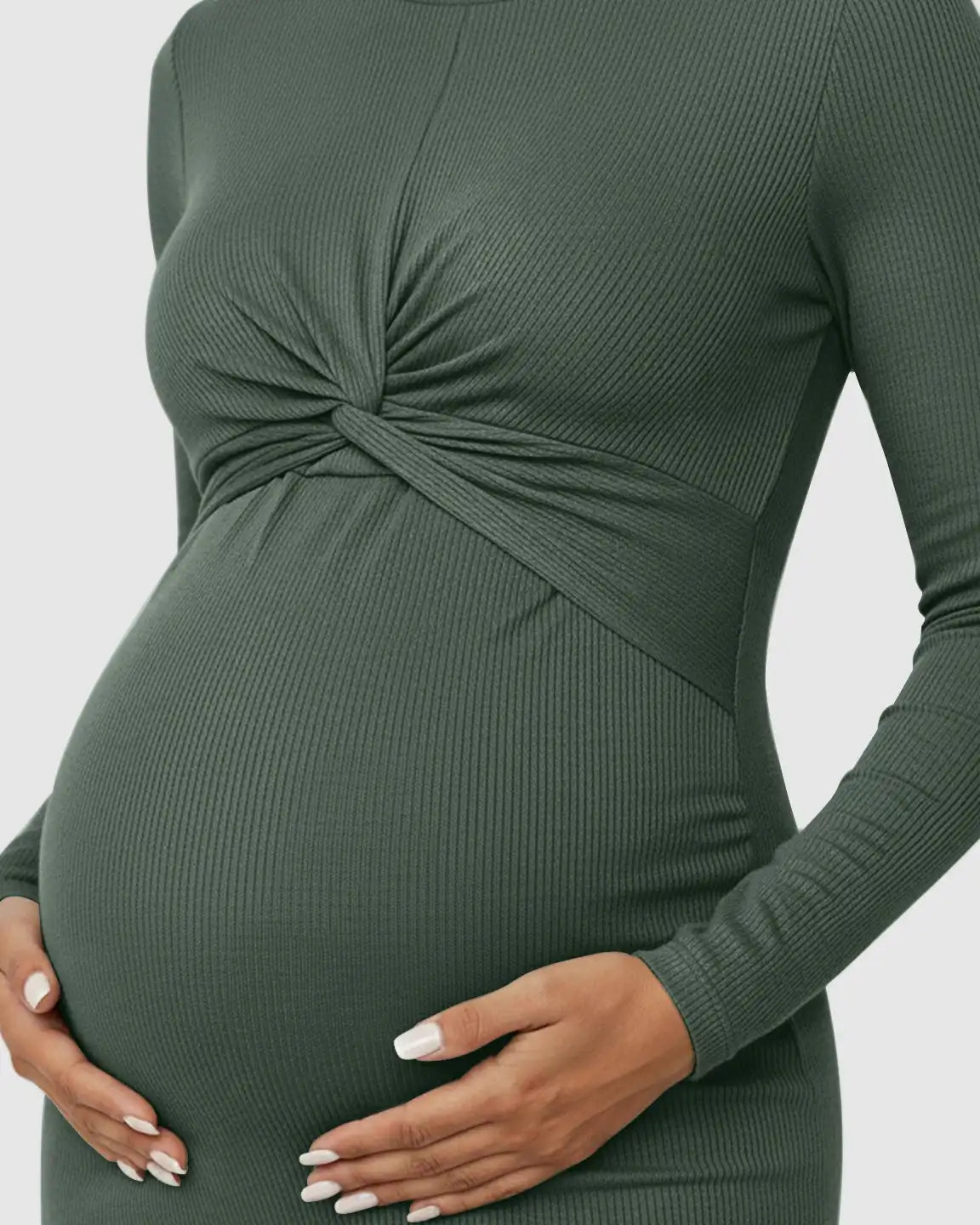 Twist-Front Bodycon Maternity Short Dress