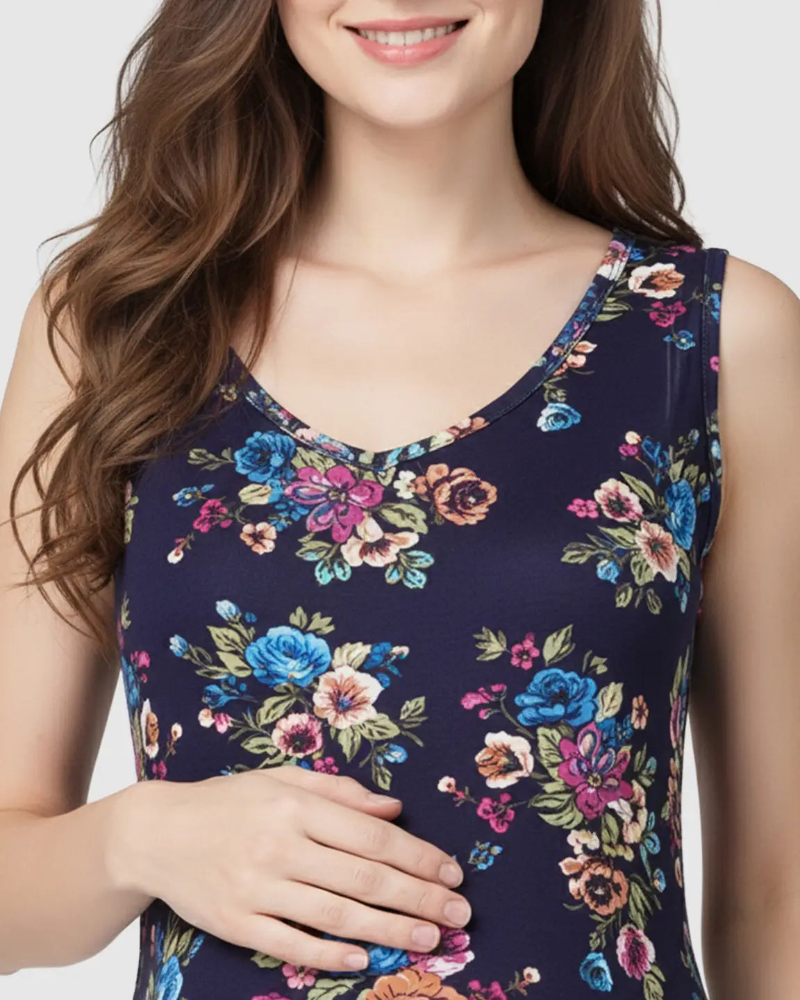 Floral Print Modal Stretch Nursing & Maternity Dress