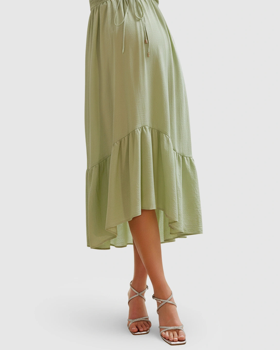 Smocked-Bodice Flowy Maternity Midi Dress