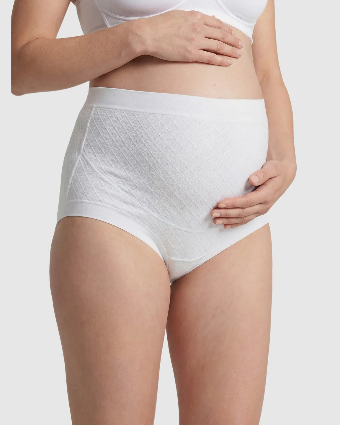 Mid-Waist Check Pattern Maternity Underwear