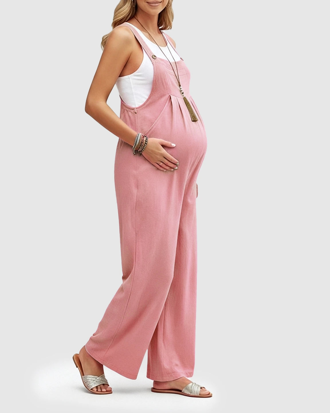 Cotton Drape Maternity Jumpsuit
