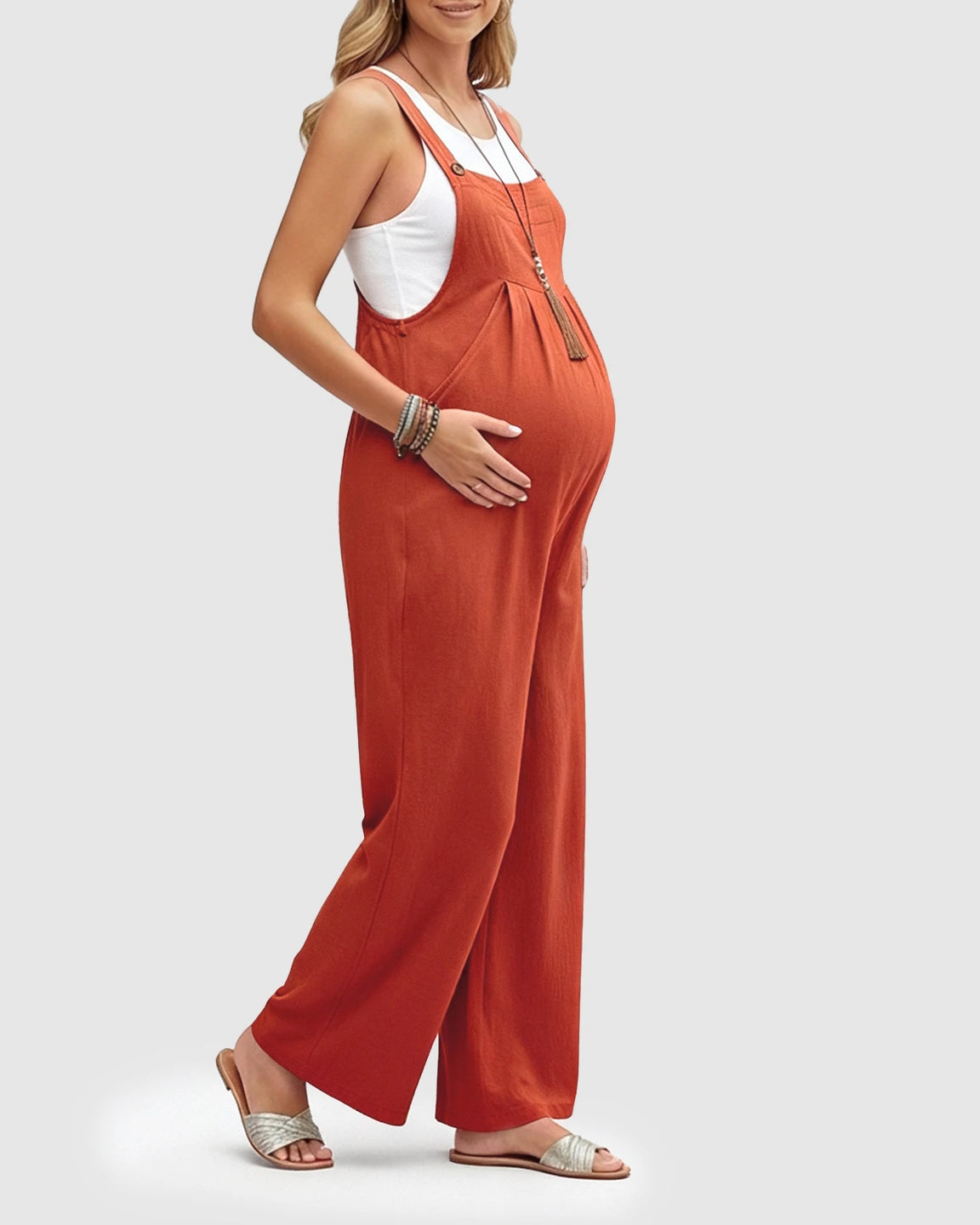Cotton Drape Maternity Jumpsuit