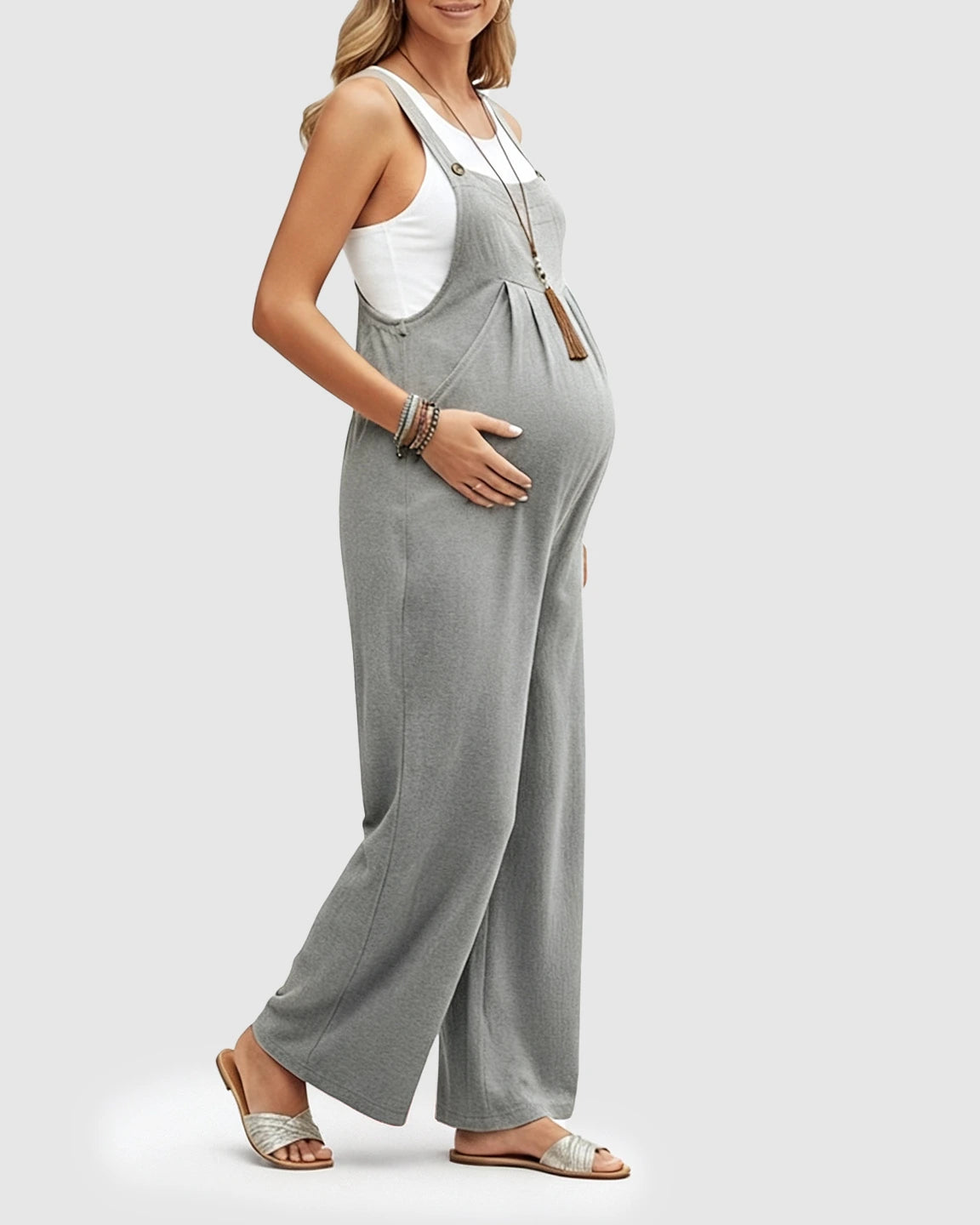 Cotton Drape Maternity Jumpsuit