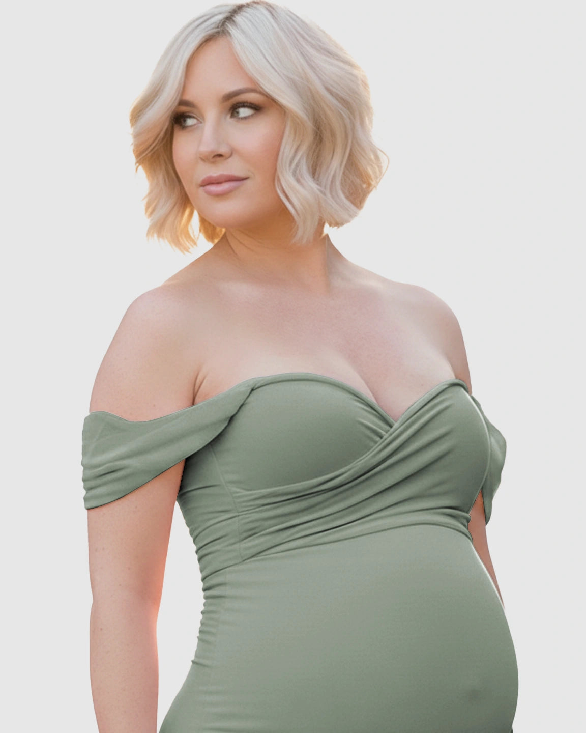 Off-Shoulder Mermaid Maternity Photoshoot Gown