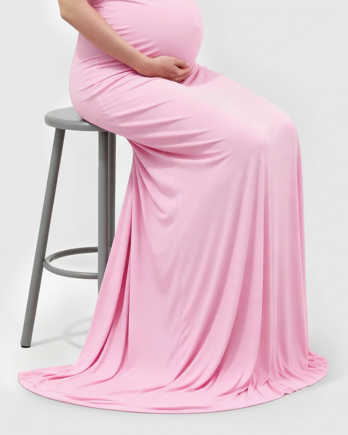 Off-Shoulder Mermaid Fit Maternity Maxi Dress
