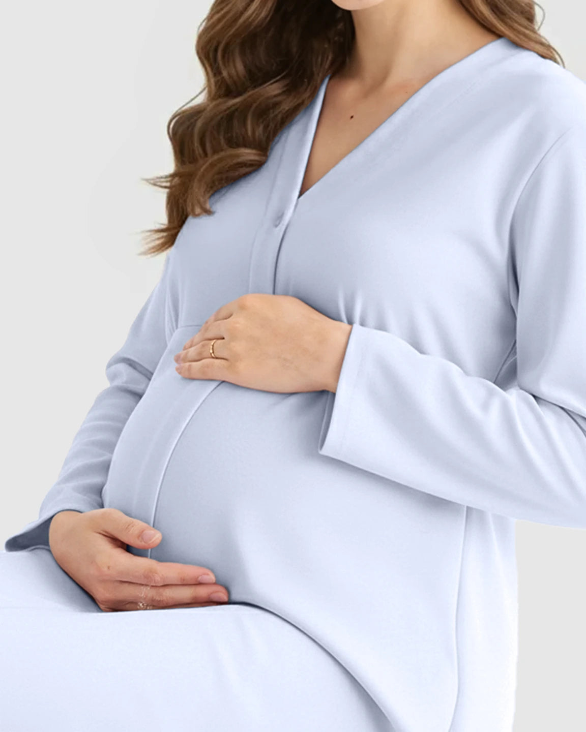 Cotton V-Neck Nursing & Maternity Top