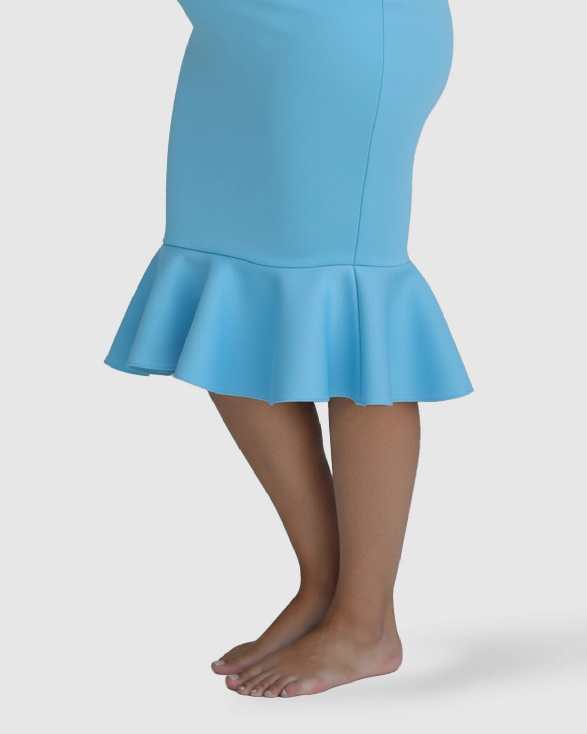 Ruffled Off-Shoulder Mermaid Hem Maternity Photography Gown