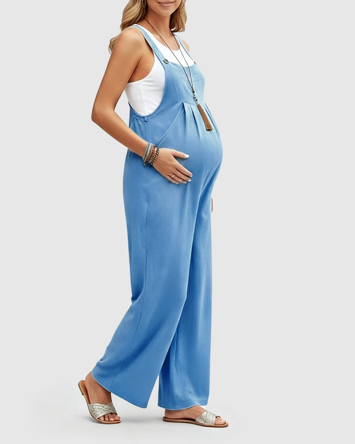 Cotton Drape Maternity Jumpsuit