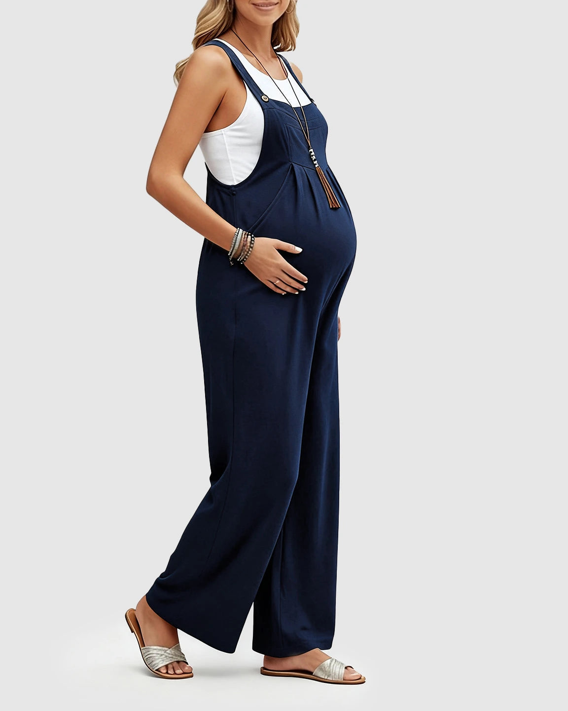 Cotton Drape Maternity Jumpsuit