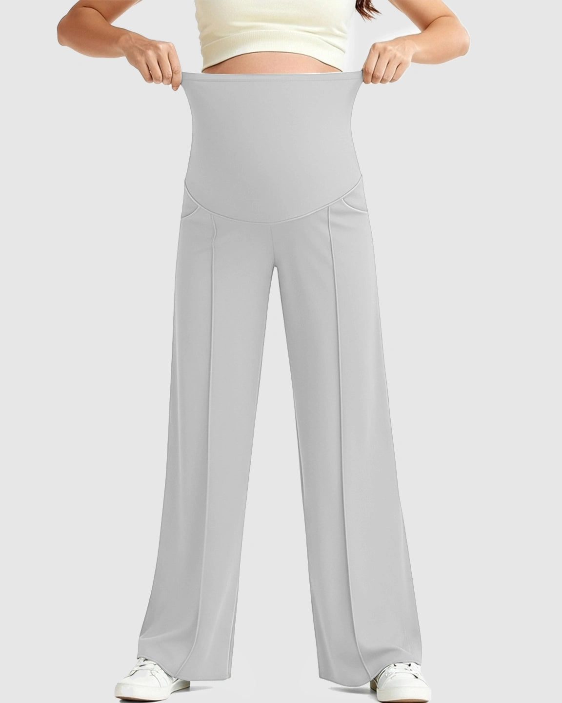 High Waist Maternity Pants With Relaxed Fit