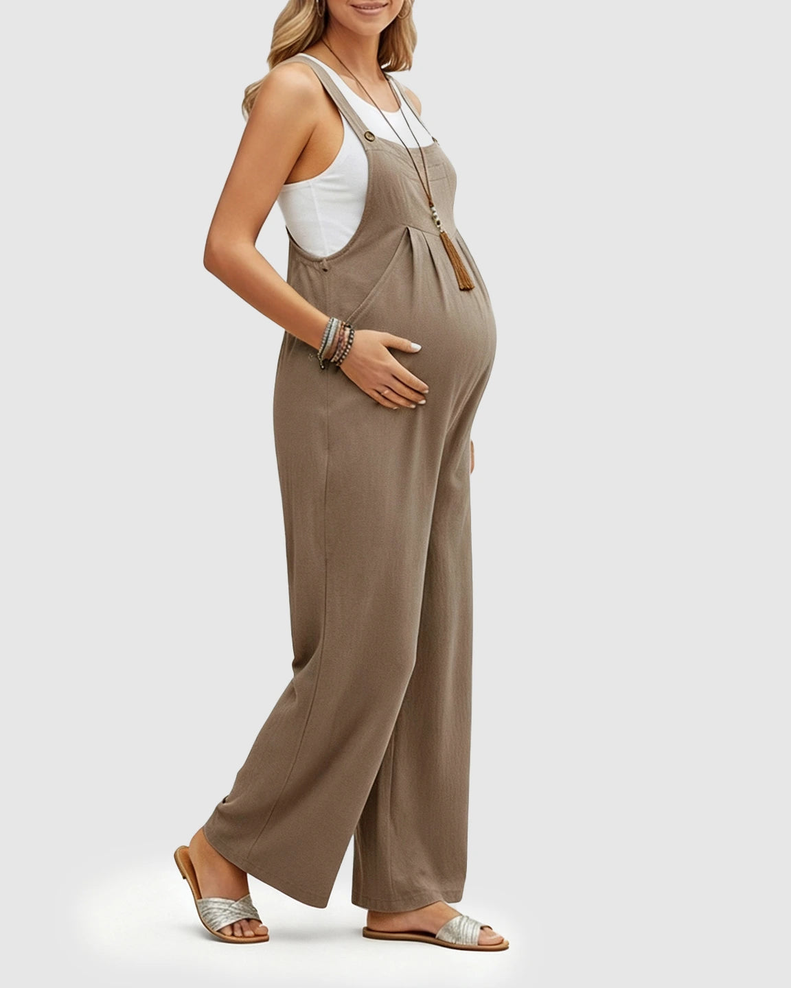 Cotton Drape Maternity Jumpsuit