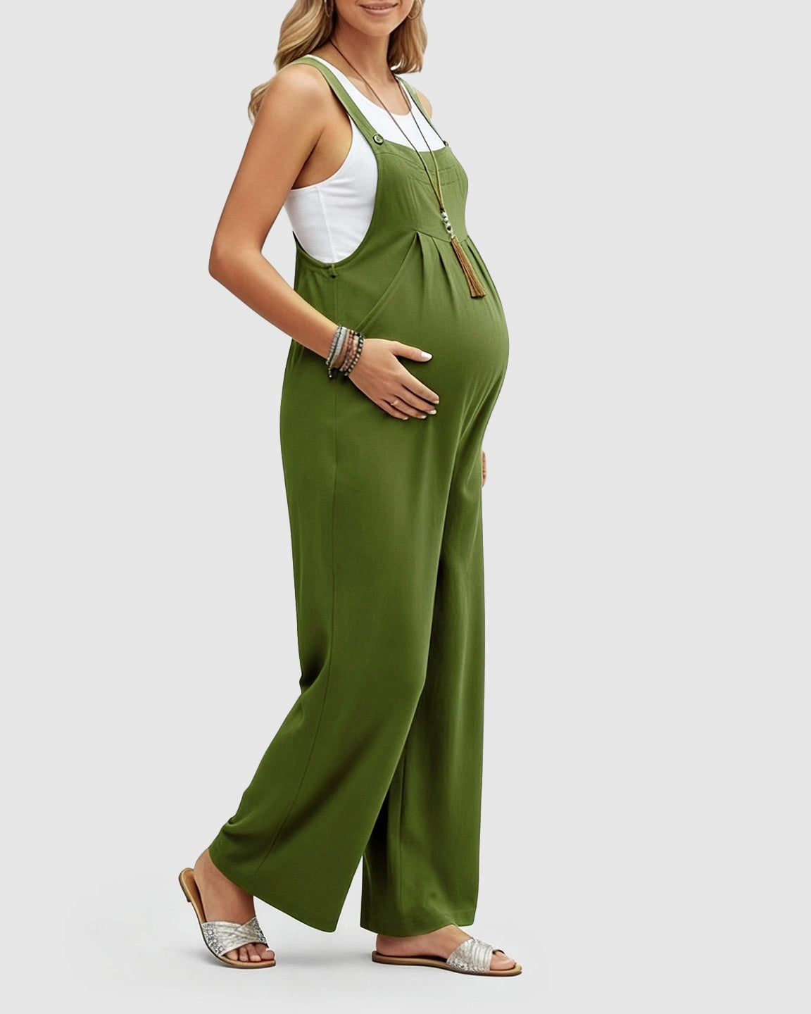 Cotton Drape Maternity Jumpsuit