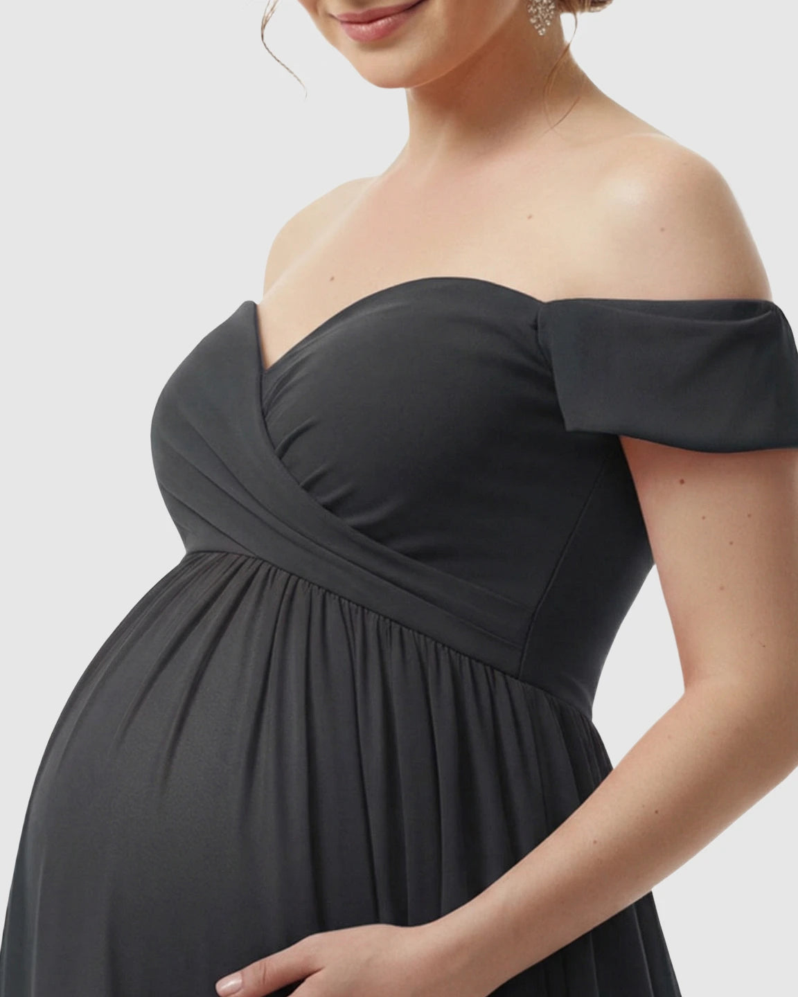 Off-Shoulder Dreamy Maternity Photography Gown