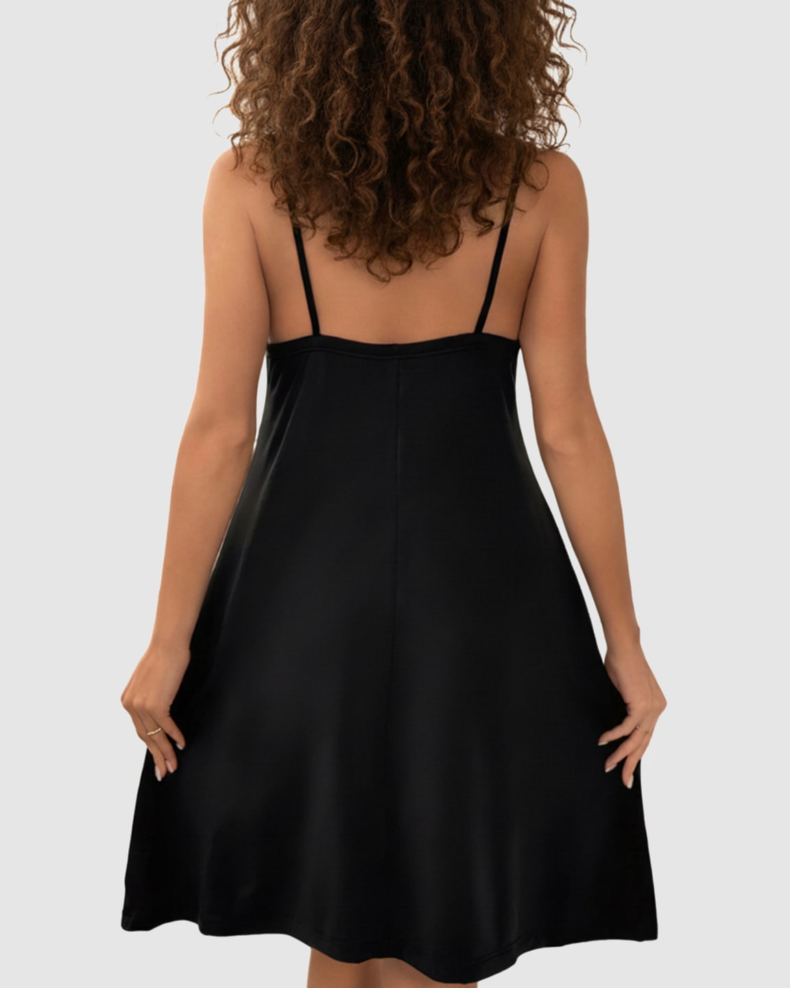 Thin-Strap A-Line Maternity Midi Dress