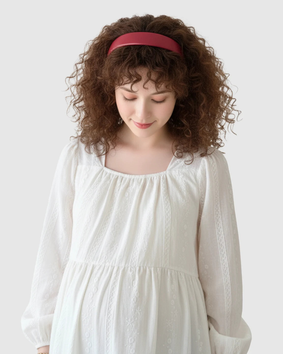 Embroidered Texture Korean-Style Maternity Tunic Top
