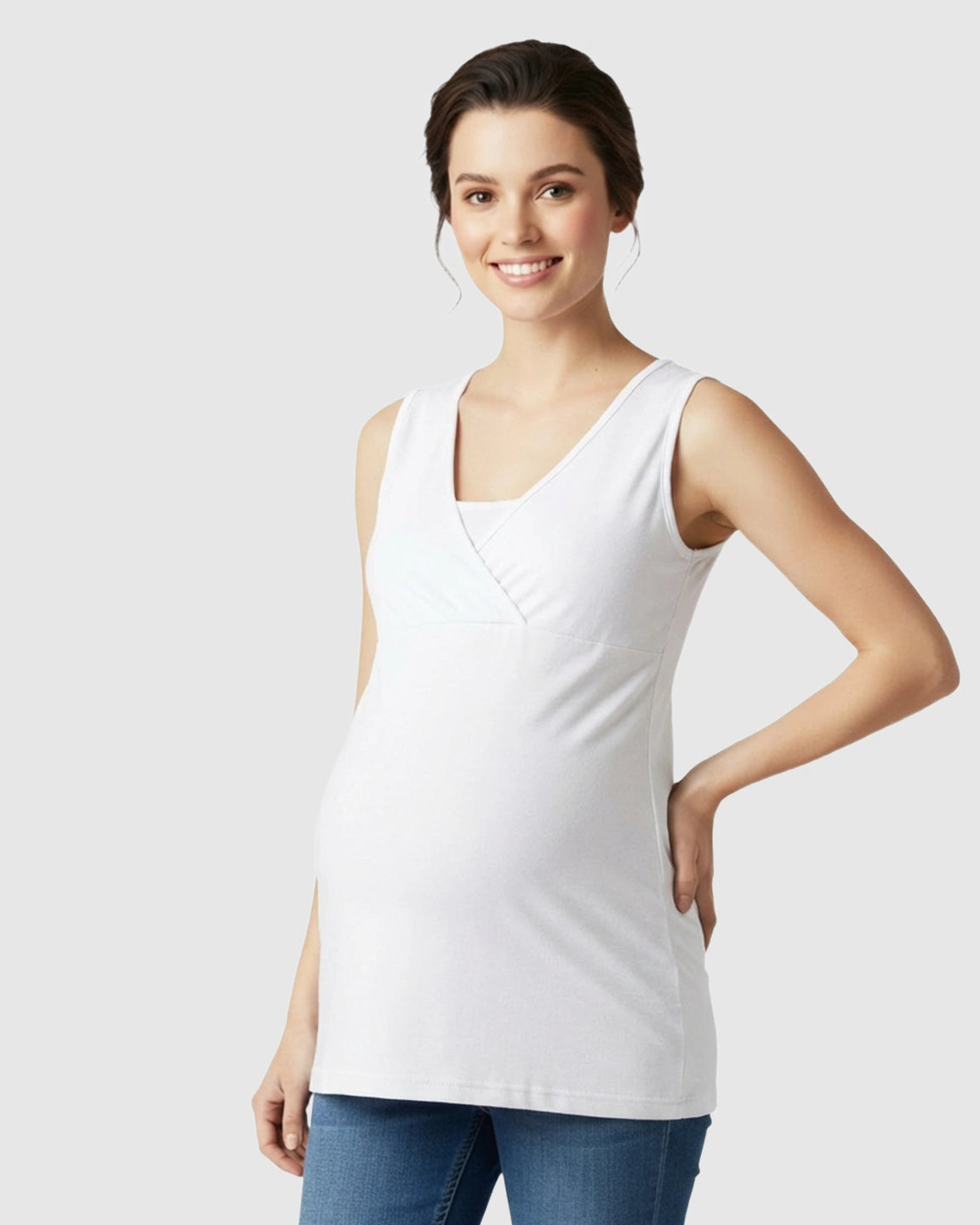 Cross-Front Sleeveless Nursing & Maternity Top