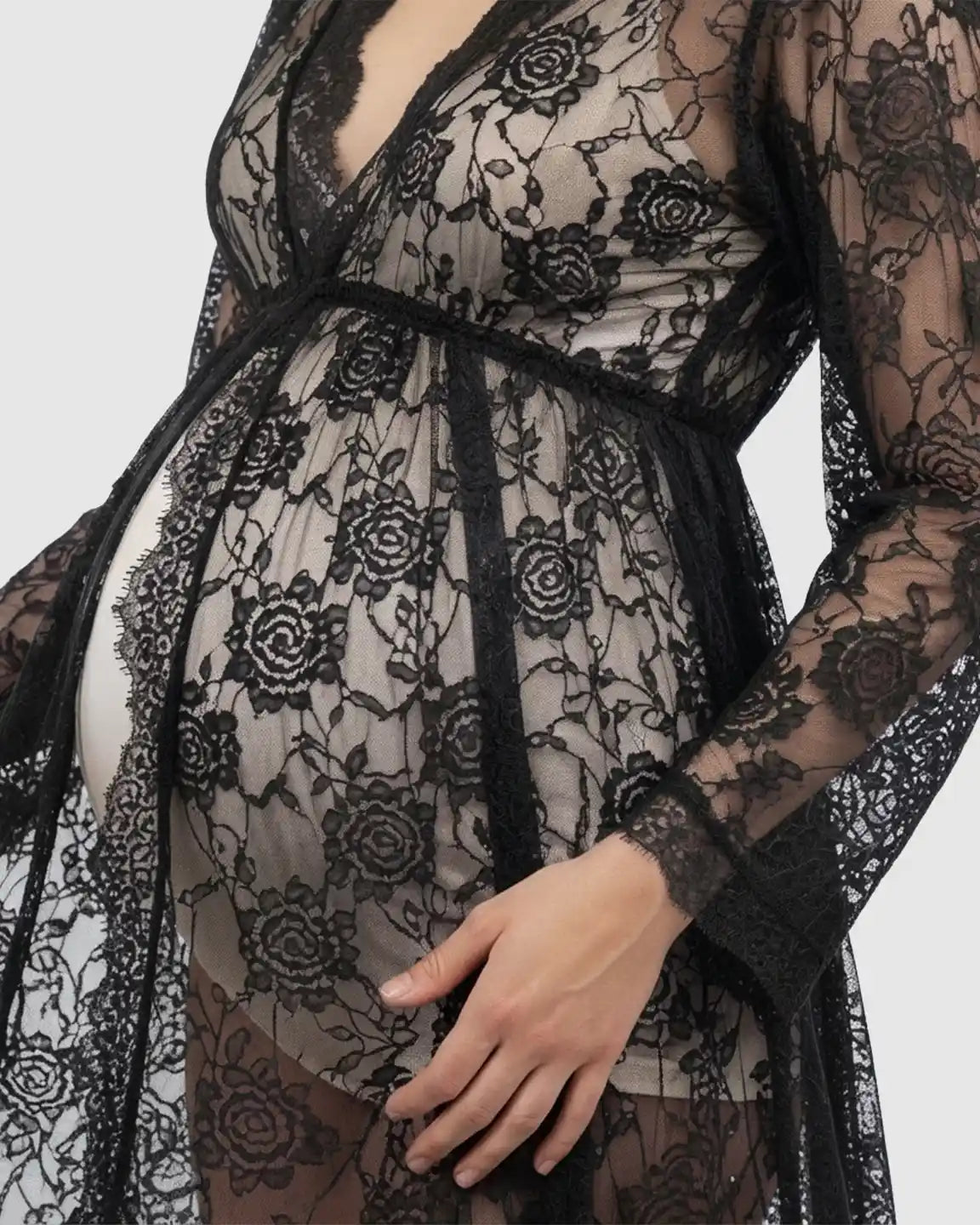 Floral Lace Romantic Maternity Photoshoot Maxi Dress