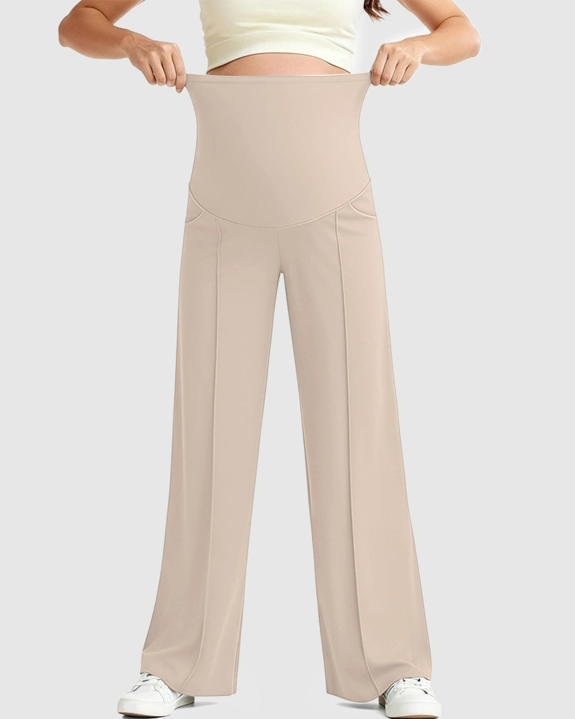 High Waist Maternity Pants With Relaxed Fit