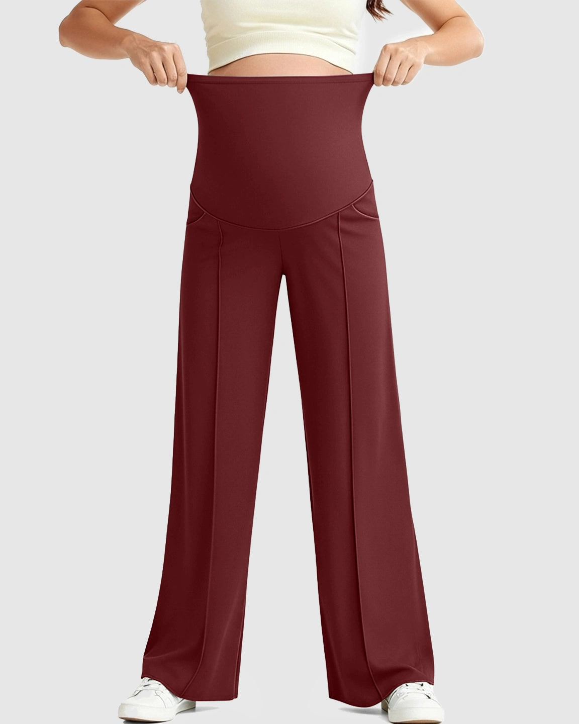 High Waist Maternity Pants With Relaxed Fit