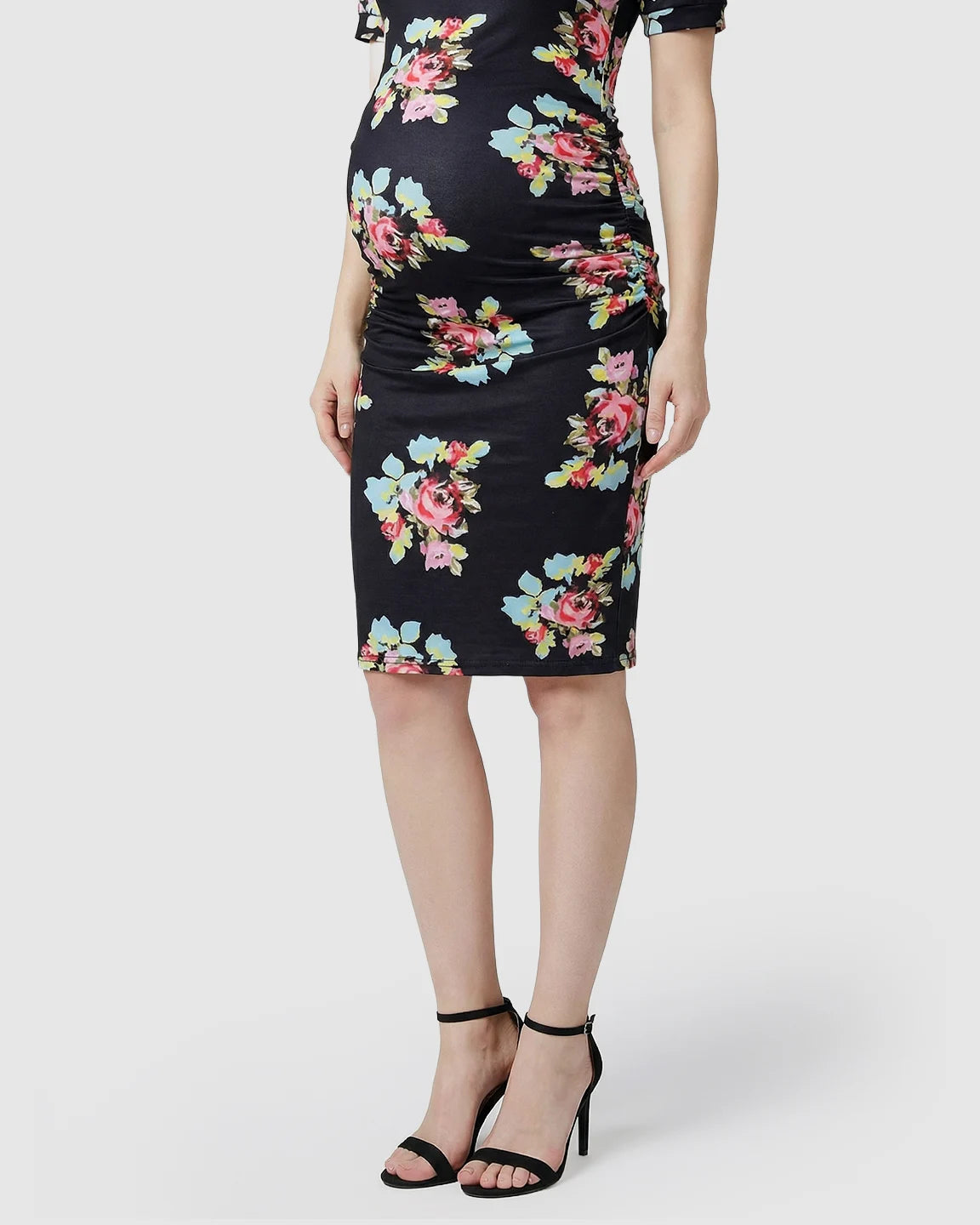 Side-Ruched Bodycon Maternity Dress